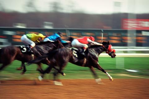 Photo of racing horses crossing the finish